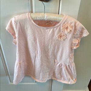 GAP Pink Short Sleeve Tee with Floral Appliqué